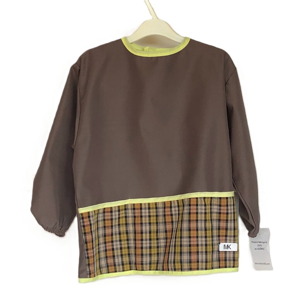 NWT Kid Long Sleeve Craft Smock Apron w/3 Pockets Made in Quebec by Creation MK